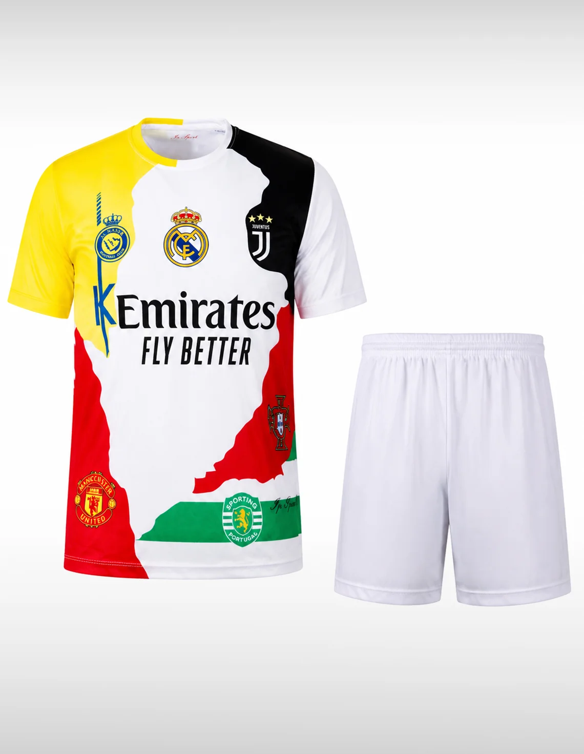ست تیشرت و شلوارک هواداری فوتبال پسرانه بدون برند Ronaldo Fan Set J